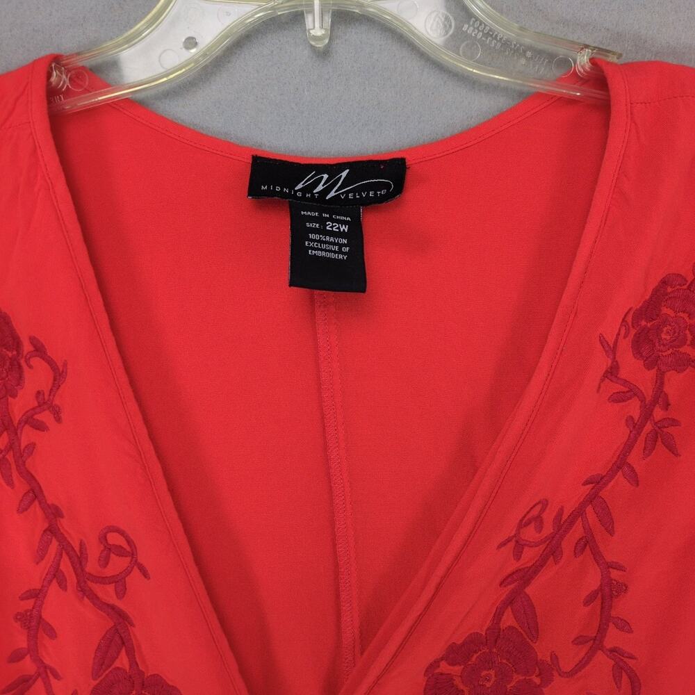 Midnight Velvet Embroidered Floral Wrap Maxi Dress, Women's 22W Flutter Sleeve - Picture 2 of 6